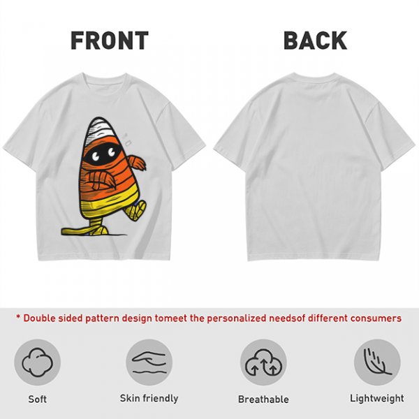 Olive T-Shirt with Mummy Candy Corn Halloween Graphic