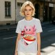 Olive T-Shirt Featuring a Cute Pink Axolotl Eating Ramen