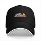Black Baseball Cap With Winnie The Pooh And Friends Tea Party Print