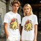 Olive T-Shirt With Super Saiyan Style Electric Cat Graphic