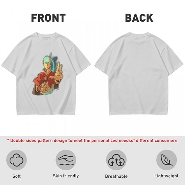 Olive Green T-Shirt with Avatar Aang The Last Airbender Art