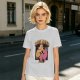Olive green graphic t-shirt with dog data system print