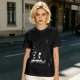 Olive green graphic t-shirt with CatGPT and mischievous cat prints