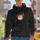 Black graphic hoodie with 'keeps the a-sad away' self care print