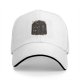 Black baseball cap with paranormal cat skeleton graphic design