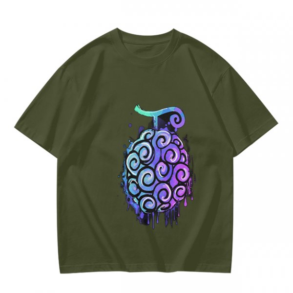 Olive T-Shirt with Devil Fruit Swirl Art Print