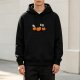 Black Hoodie With Three Jack O' Lantern Pumpkin Graphic