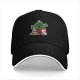 Black baseball cap with Christmas cactus and moogle festive print