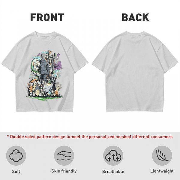 Olive T-shirt with Studio Ghibli Character Mashup Art Print