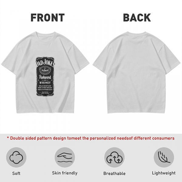 Olive Green T-Shirt with Dad Jokes Whiskey Label Style Graphic