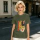 Olive T-Shirt With Ramen Bowl Graphic and Vertical Text Print