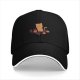 Black Baseball Cap With Cute Kittens And Yarn Balls Print