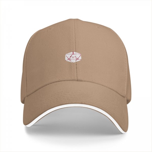 Black Baseball Cap With Small D20 Dice Graphic On Front