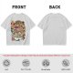 Olive t-shirt with cat bus ramen bowl graphic print