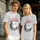 Olive T-shirt with Totoro and Cherry Blossom Tree Art Print