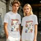 Olive green graphic t-shirt with slow foods animal fast food mashup print