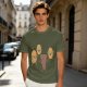 Olive T-Shirt With Cartoon Pineapples And Brown Character Graphic