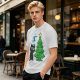 Olive Christmas Cat T-Shirt with Jingle All The Way Print
