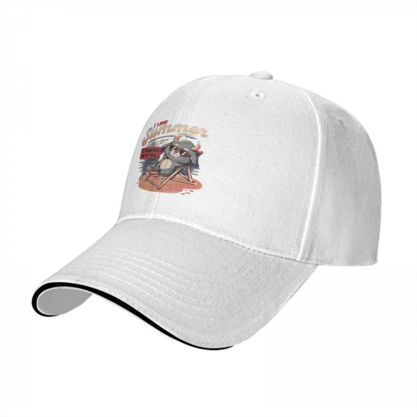 Black baseball cap with 'I Love Summer' hellish devil beach graphic
