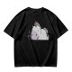 Olive green t-shirt with a chubby unicorn holding a steaming coffee cup