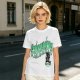 Olive green graphic t-shirt with 'Scandalacious' print and witch hat design