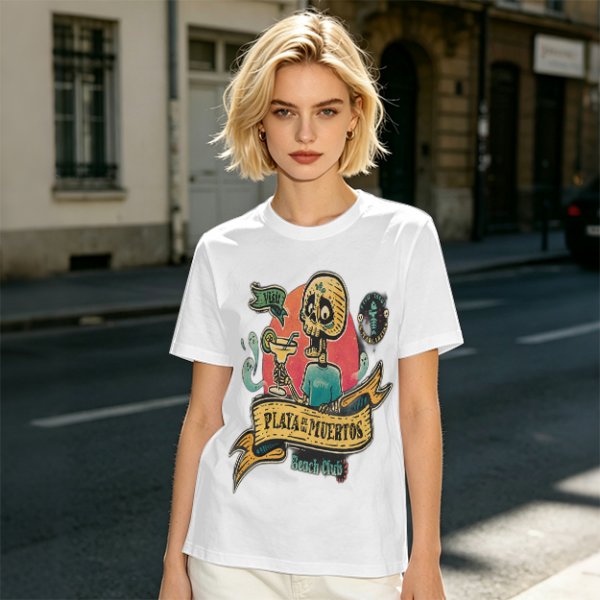 Playa de los Muertos Beach Club Skeleton Margarita T-Shirt