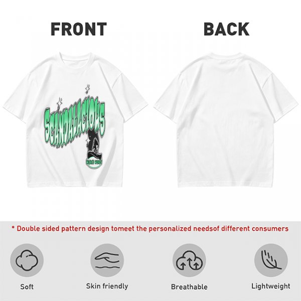 Olive green graphic t-shirt with 'Scandalacious' print and witch hat design