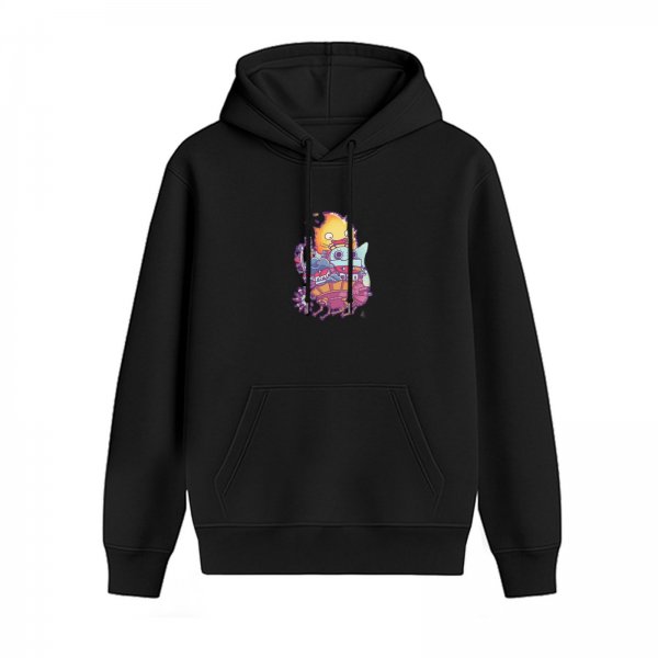 Black hoodie with Howl's Moving Castle Calcifer and moving castle graphic