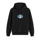 Black Hoodie With Cute Bubble Characters In Water Print