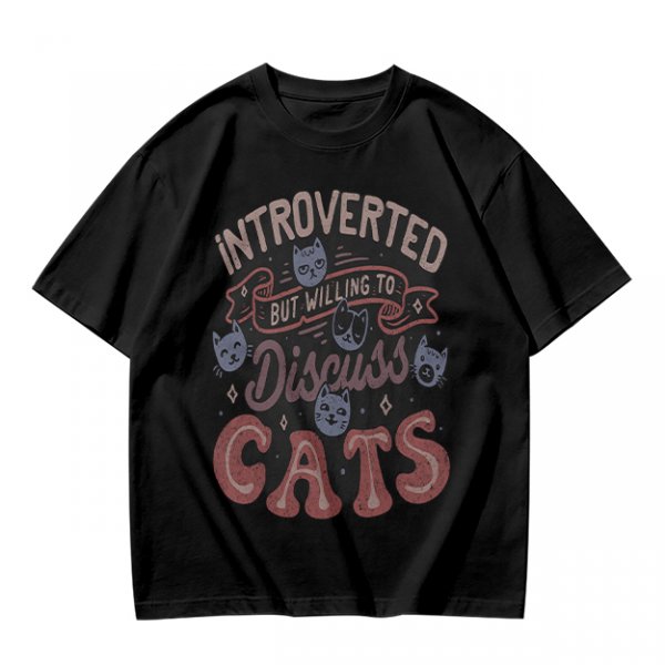Introverted But Willing To Discuss Cats Graphic T-Shirt