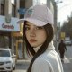 Black Baseball Cap with Cute Cartoon Juice Box Character Print