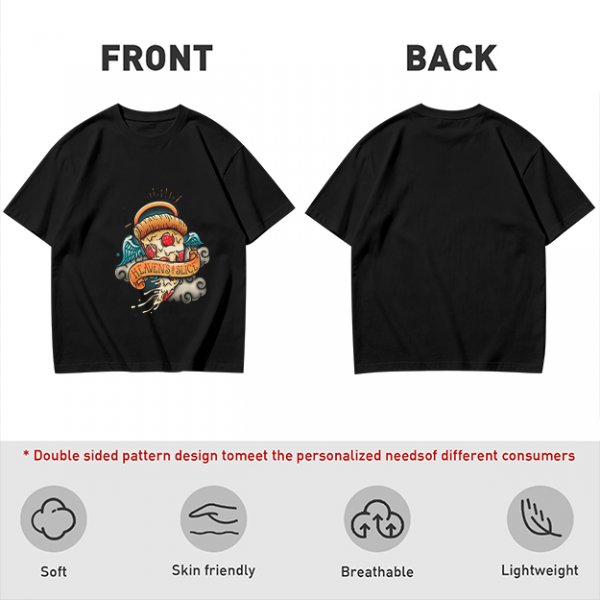 Olive T-Shirt With Angel Pizza Slice 'Heaven's Slice' Graphic