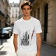 Olive T-Shirt With Evolutionary Human Silhouette Print