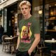 Olive T-Shirt With One Piece Anime Crew 'In My Island' Print