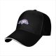 Black baseball cap with a sleeping cute cat graphic