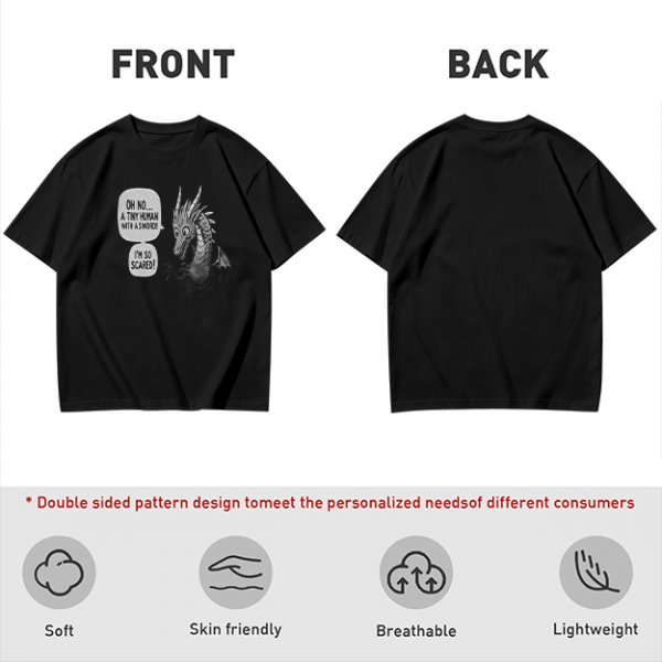 Olive Dragon Funny Sword Joke Graphic T-Shirt