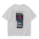 Olive graphic t-shirt with villain character and humorous text print