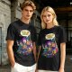 Olive T-shirt with Lego-style characters and 'Gonna Be Golden' print