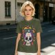 Olive T-Shirt with Day of the Dead Sugar Skull and Taco Food Art