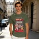 Olive T-shirt with Fast Food Themed Street Fighter Style Fight Artwork