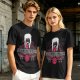 Olive graphic tee with dark fantasy character and tour print