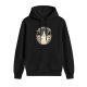 Black hoodie with a playful cat graphic and 'I DON'T CARE' text