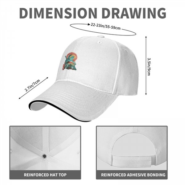 Black Baseball Cap With Themed Fantasy Warrior Art Print