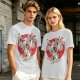 Olive T-shirt with Ghostbusters parody female character graphic print