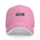 Black Baseball Cap With Cartoon Characters Driving Go-Kart Graphic