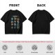 Olive Green T-Shirt With Fantasy Character Icons Print