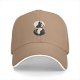 Black baseball cap with black and white cat moon graphic