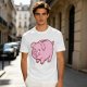 Olive Green T-Shirt With Cute Pink Piggy Bank Graphic Print