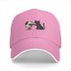 Black Baseball Cap With Cat Touching Globe Print