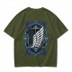 Olive T-Shirt With Attack on Titan Survey Corps Wings Print